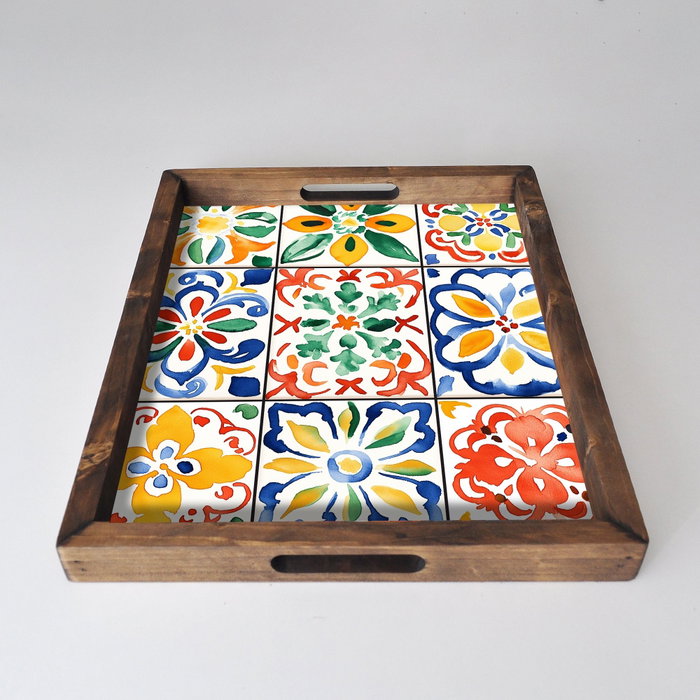 Aberto Design REF032 Bandeja Madera Maciza 48 x 38 x 4 cm Elegante para Hogar